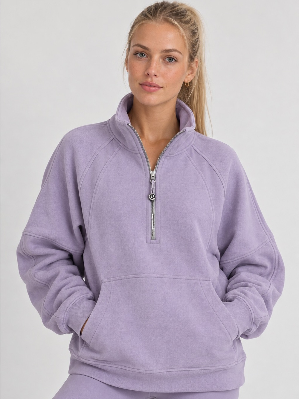 Lululemon Scuba Oversized Funnel Neck Half Zip Lavender XS/S Pullover